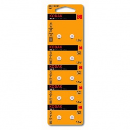 Kodak AG12 (386) LR1142, LR43 MAX Button Cell